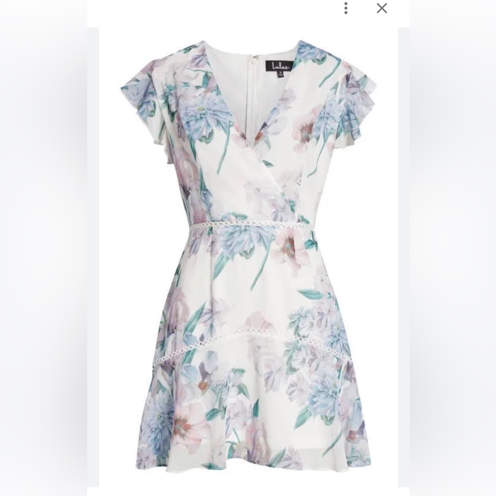 Lulus Art of Love Floral Print Chiffon Minidress